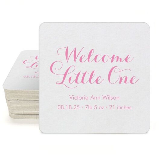 Welcome Little One Square Coasters